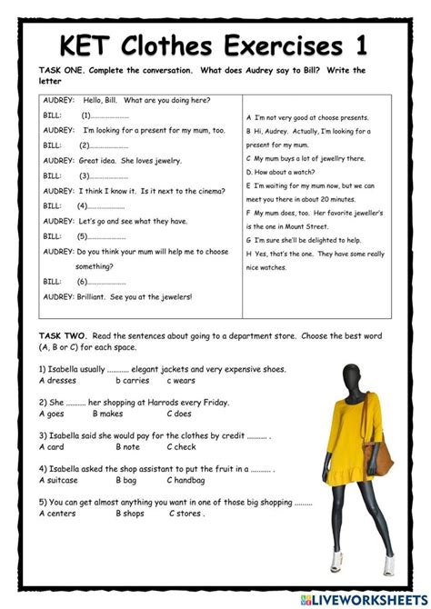 Clothes Ket Exercises Worksheet 3 D