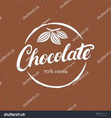 Chocolate Handwritten Lettering Logo Emblem Badge Stock Vector Royalty