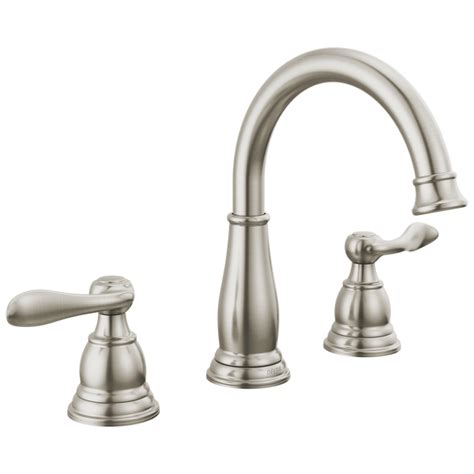 Two Handle Widespread Bathroom Faucet In Brushed Nickel 35896lf Bn Delta Faucet