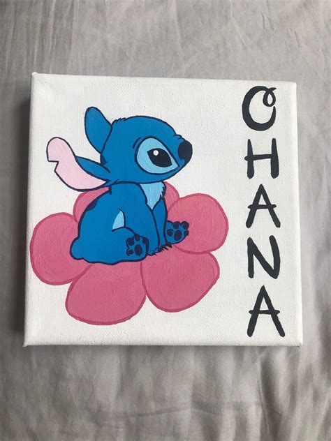 Stitch Ohana” Acrylic Canvas Painting