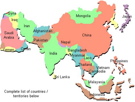 Important Information About Asia Continent - Facts & Total No of Countries