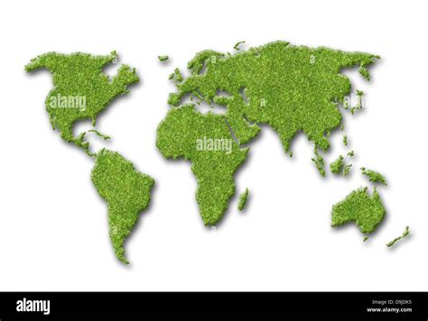 mapa del mundo hecho de hierba concepto de día de la tierra Fotografía