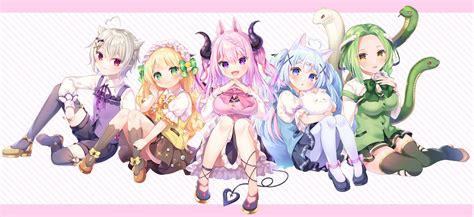 Animal Animal Ears Aqua Hair Atsumori Chiina Blonde Hair Blue Eyes Blue