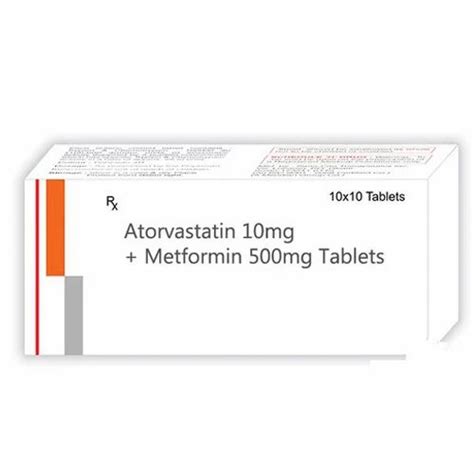 Atorvastatin Metformin Tablets Packaging Type Blister At Rs 50box In