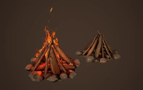 PBR Camp Fire 3D Model Cinema 4D ( c4d )