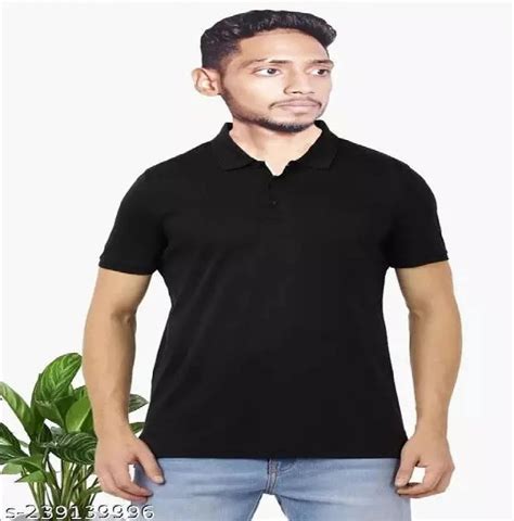 Cotton Printed Plain Black Polo T Shirt At Rs 140 Piece In Mumbai Id