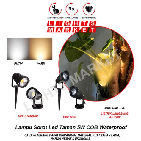 Jual Lampu LED Outdoor Taman 5W Sorot Spotlight 5 Watt IP66 Waterproof