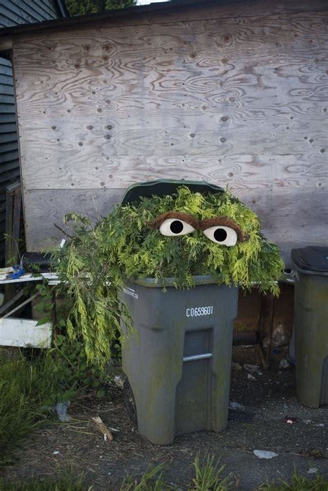 Oscar The Grouch In A Recycling Bin