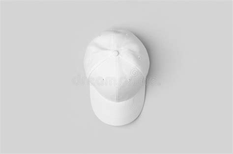 White Baseball Caps Mockup On A Grey Background Front And Back Side