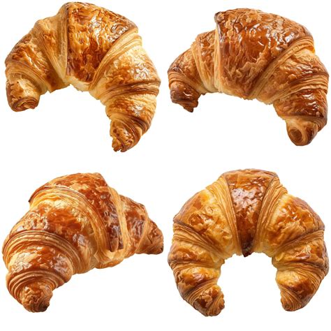 Premium Photo Set Of French Croissant Isolated On White Background