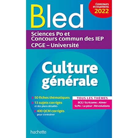 Bled Sup Rieur Culture G N Rale Examens Et Concours Hachette