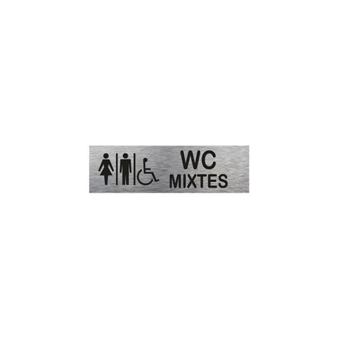 Signaletique Biz Pictogramme Wc Mixtes Q0099 Signalisation Porte 170 X 50 Mm Plaque