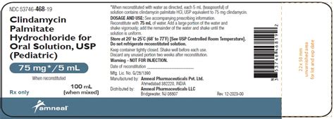 Clindamycin Palmitate Hydrochloride Granules Package Insert