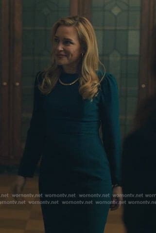 WornOnTV Andys Teal Puff Sleeve Dress On Billions Clothes And