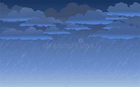 Rainy Sky Background in Cartoon Style. Vector Illustration. Stock Illustration - Illustration of ...