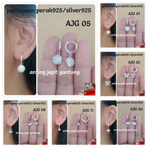 Jual Anting Jepit Gantung Perak Asli Lapis Emas Shopee Indonesia