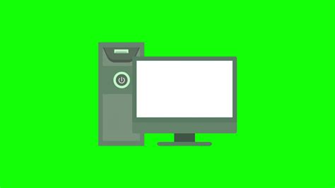 desktop pc computer display icon, loop animation with alpha channel ...