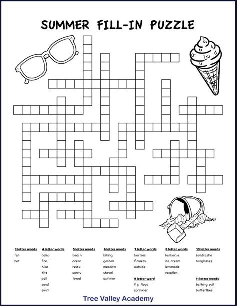 Fill It In Printable Puzzles