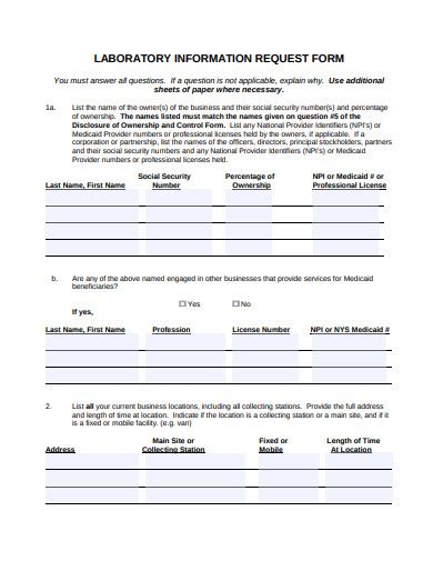 Free 23 Laboratory Request Form Templates In Ms Word Pdf Excel