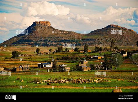 Traditional countryside and villages in Lesotho Africa Stock Photo - Alamy