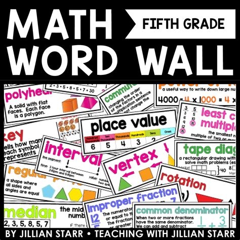 Math Word Wall (Grade 5) - Teaching with Jillian Starr