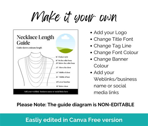 Editable Necklace Size Guide Printable And Digital Template Canva