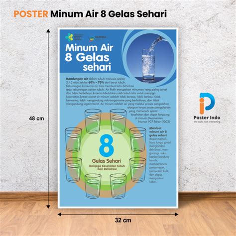 Poster Minum Air 8 Gelas Sehari Lazada Indonesia