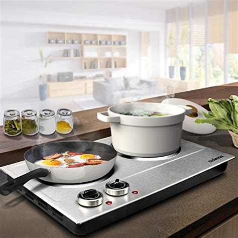 CUSIMAX W Ceramic Electric Hot Plate For Cooking Dual Control Infrared Cooktop Portable