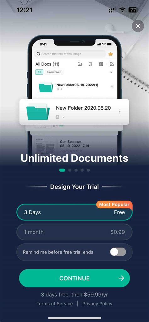 camscanner  scanner app paywall screenshot mmo
