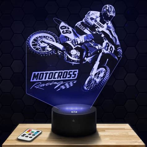 Lampe De Chevet Veilleuse Tactile Moto Cross Lampe D Led Illusion