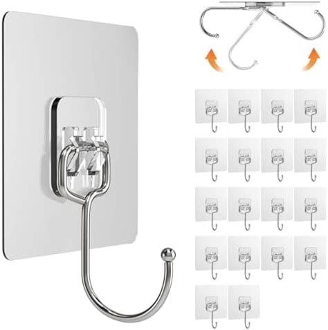 Amazon Lsnisni Pack Large Adhesive Hooks Wall Hooks For