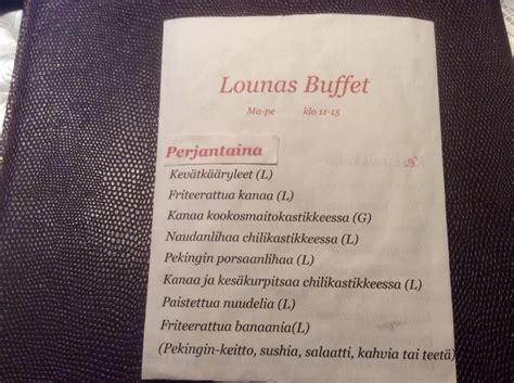 Menu At Kiinalainen Ravintola Bamboo Palace Restaurant M Nts L