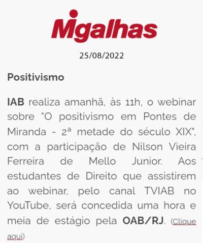 Positivismo Iab Instituto Dos Advogados Brasileiros