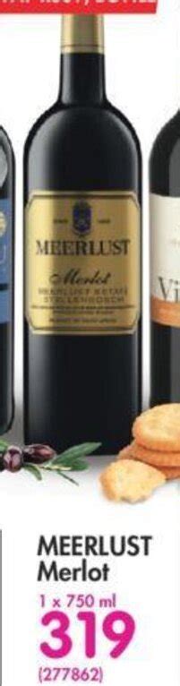 Meerlust Merlot 750ml Offer At Makros Liquor