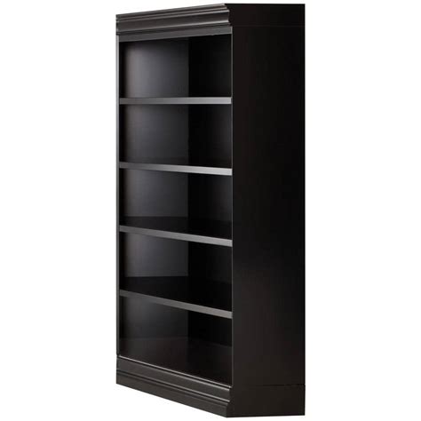 Home Decorators Collection 73 In Black Wood 5 Shelf Standard Bookcase