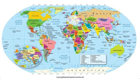 World Map With Continents And Countries Name Labeled | World Map With ...