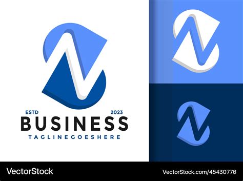 Letter N Or S Negative Space Logo Logos Design Vector Image