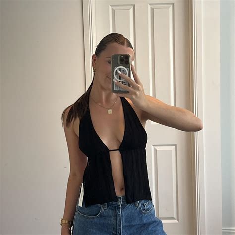 Glassons Black Halter Neck Never Worn Before Still Depop