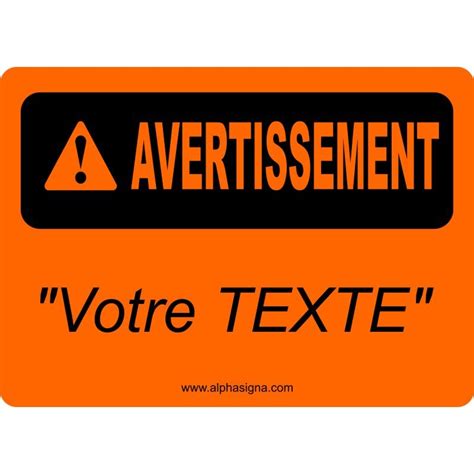 Affiche De S Curit Avertissement Personnalisable