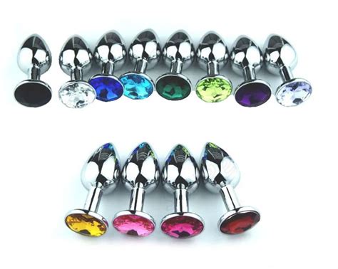 Crystal Jewelry Anal Butt Plug Stainless Steel Couple Sex Toy Size S