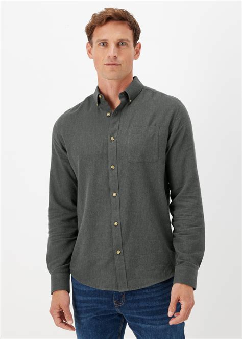 Khaki Twill Long Sleeve Shirt Matalan