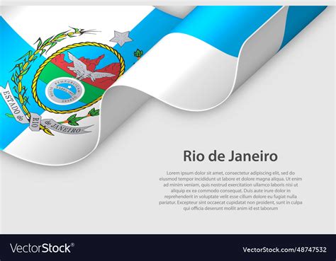 3d ribbon with flag rio de janeiro brazilian Vector Image