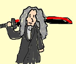 Newton's flaming lazer sword - Drawception