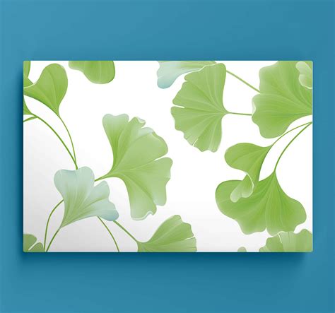 Quadro Moderno Foglie Verdi Di Ginkgo Tenstickers