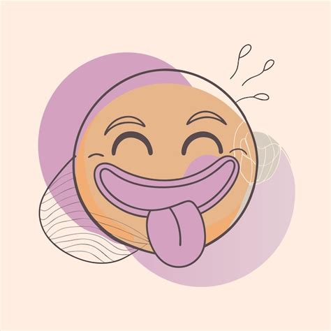 Un Dibujo De Una Persona Con Una Lengua Saliendo De Su Boca Vector