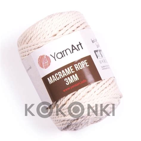 Sznurek Yarnart Macrame Rope Mm Krem Naturalny Kokonki Motki