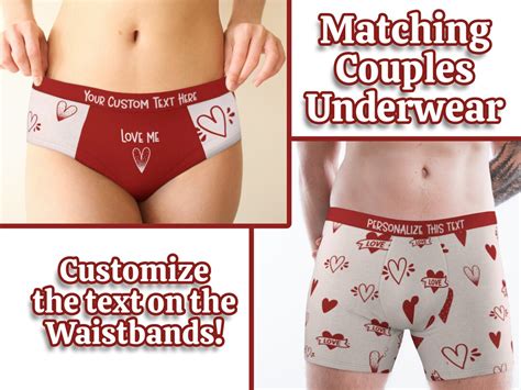 Matching Couples Underwear Set Personalized Valentines Day Panties And