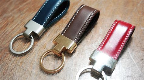 Leather Craft Making A Key Ring Diy Handmade Youtube