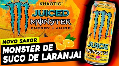 Monster Lan A Energ Tico Sabor Suco De Laranja Khaotic Tropical