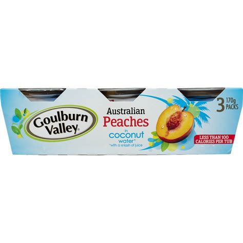 Goulburn Valley Peaches In Coconut Water 3x170g Woolworths